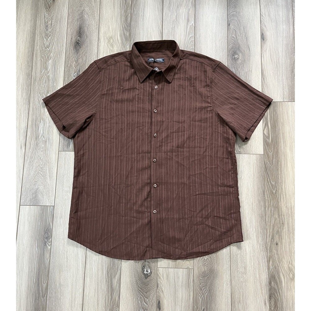 PJ Paul Jones Brown Casual Button-Down Collar Shirt Mens Sz XL NWT Lightweight